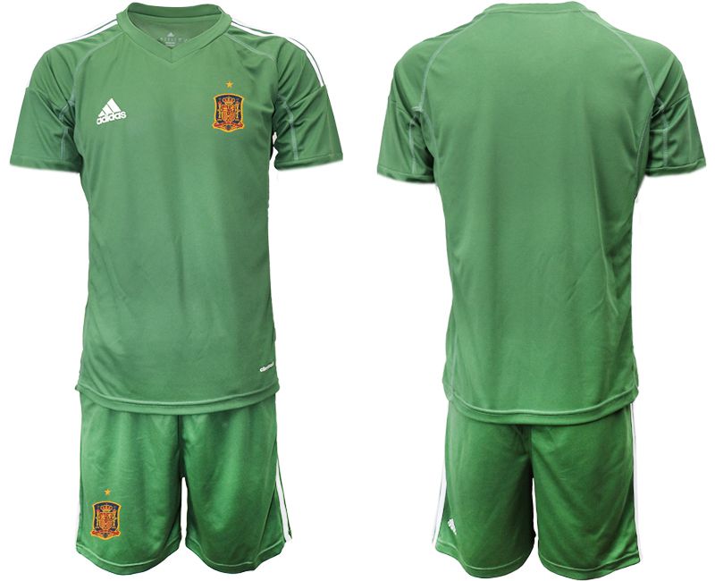 Men 2021 World Cup National Spain army green goalkeeper Soccer Jerseys->spain jersey->Soccer Country Jersey